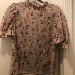 Pink floral blouse
